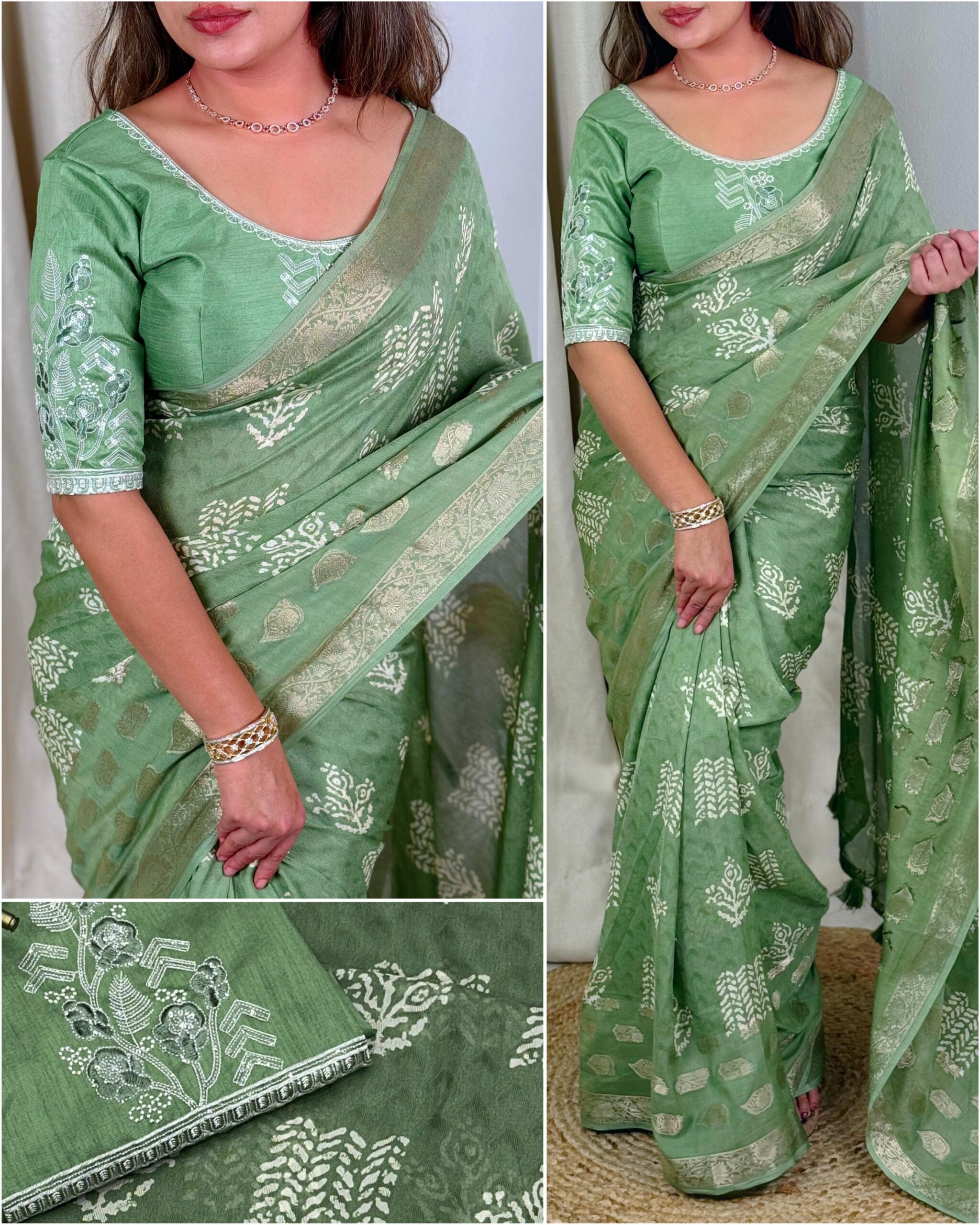 A self Jacquard Printed Cotton Beauty