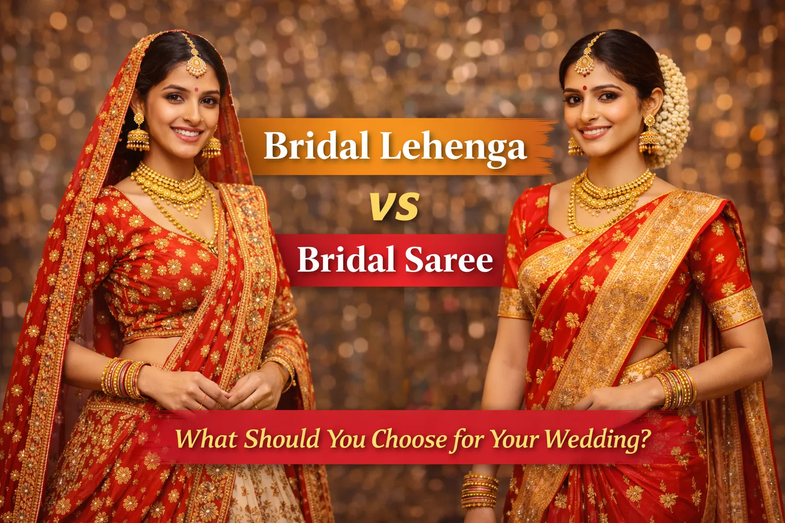 Bridal Lehenga vs Bridal Saree